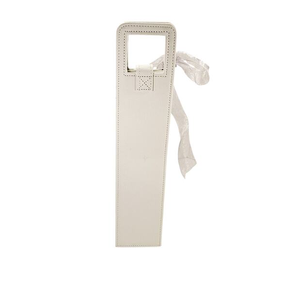 Sunwest Bank Promo Bottle Carrier - White Tote Bag - Faux Leather + Snap Closure - Picture 12 of 12